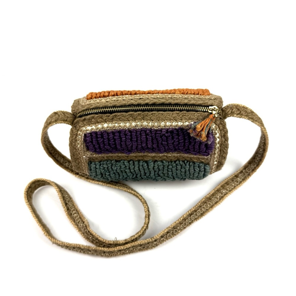 Free People Be Boho Handbag Raffia Straw Barrel Colorful Festival Side Mirrors‎